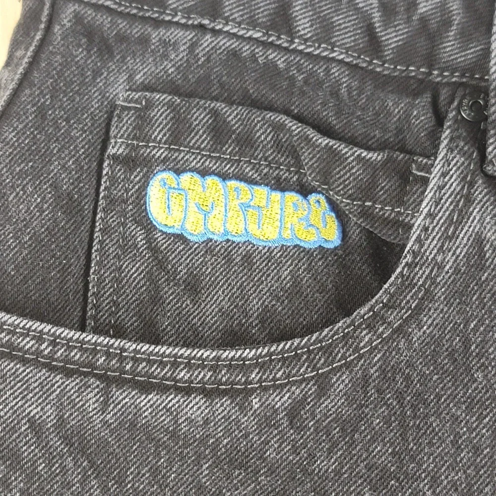Empyre Loose Fit Jeans Mens 32x28 Black Denim Skater Pants Baggy Y2k Grunge